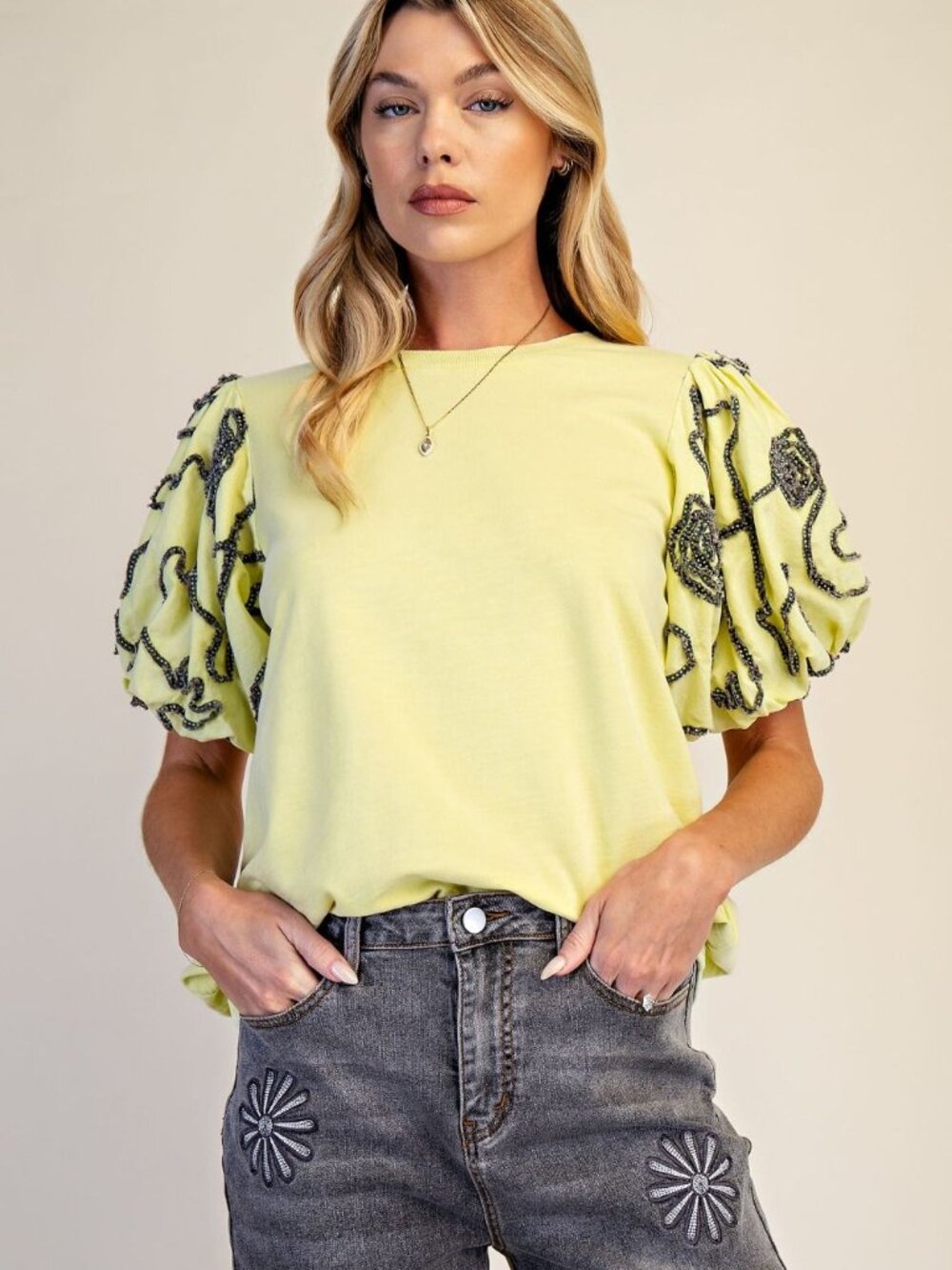 EASEL WASHED TERRY KNIT TOP 100% COTTON